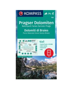 Kompass 145 Dolomiti di Braies carta 1:25.000