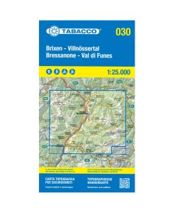 Tabacco 030 Bressanone Val di Funes carta 1:25.000